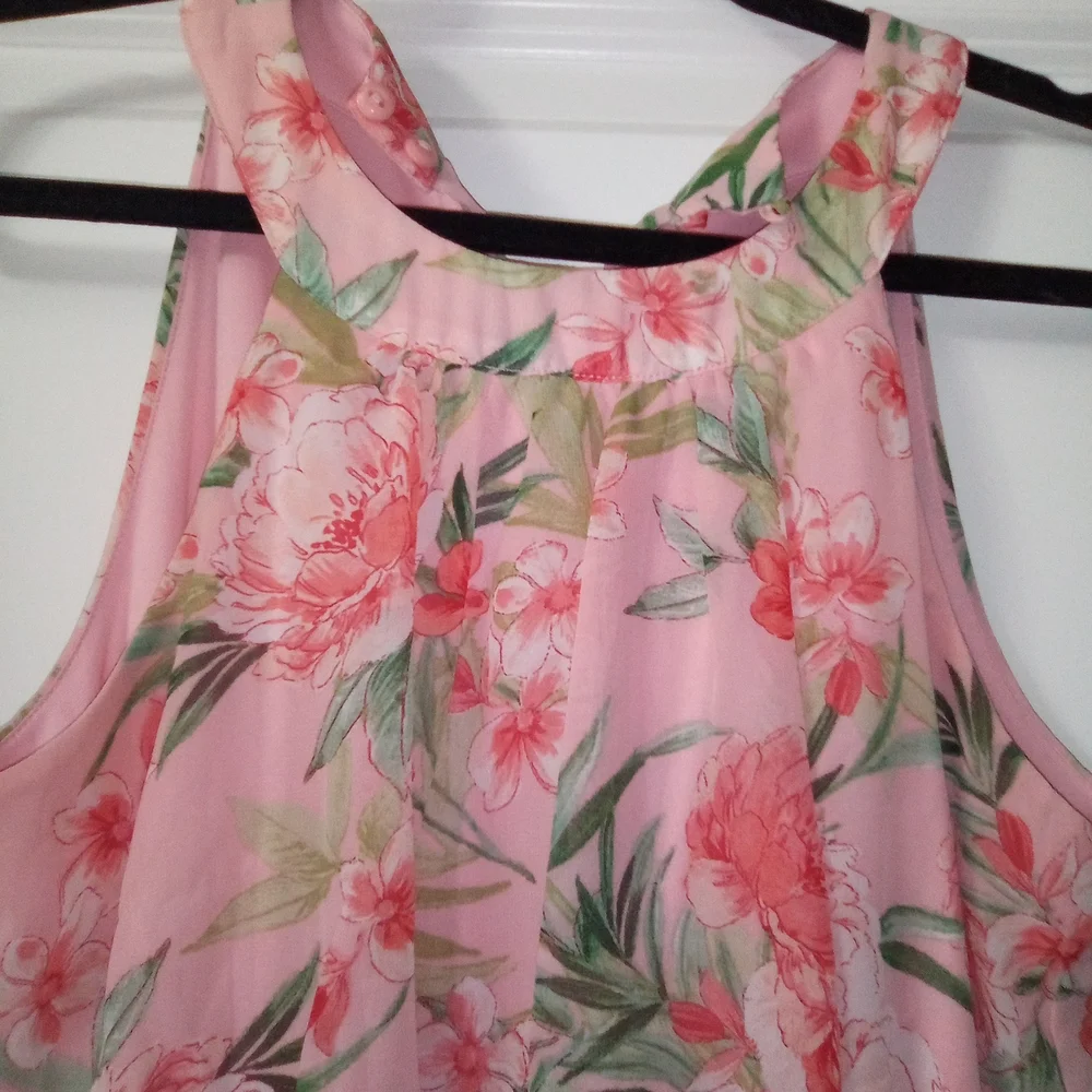 Stella & Julie Cottagecore Soft Color Palette Botanical Print Maxi Dress Size 6 - Picture 2 of 5